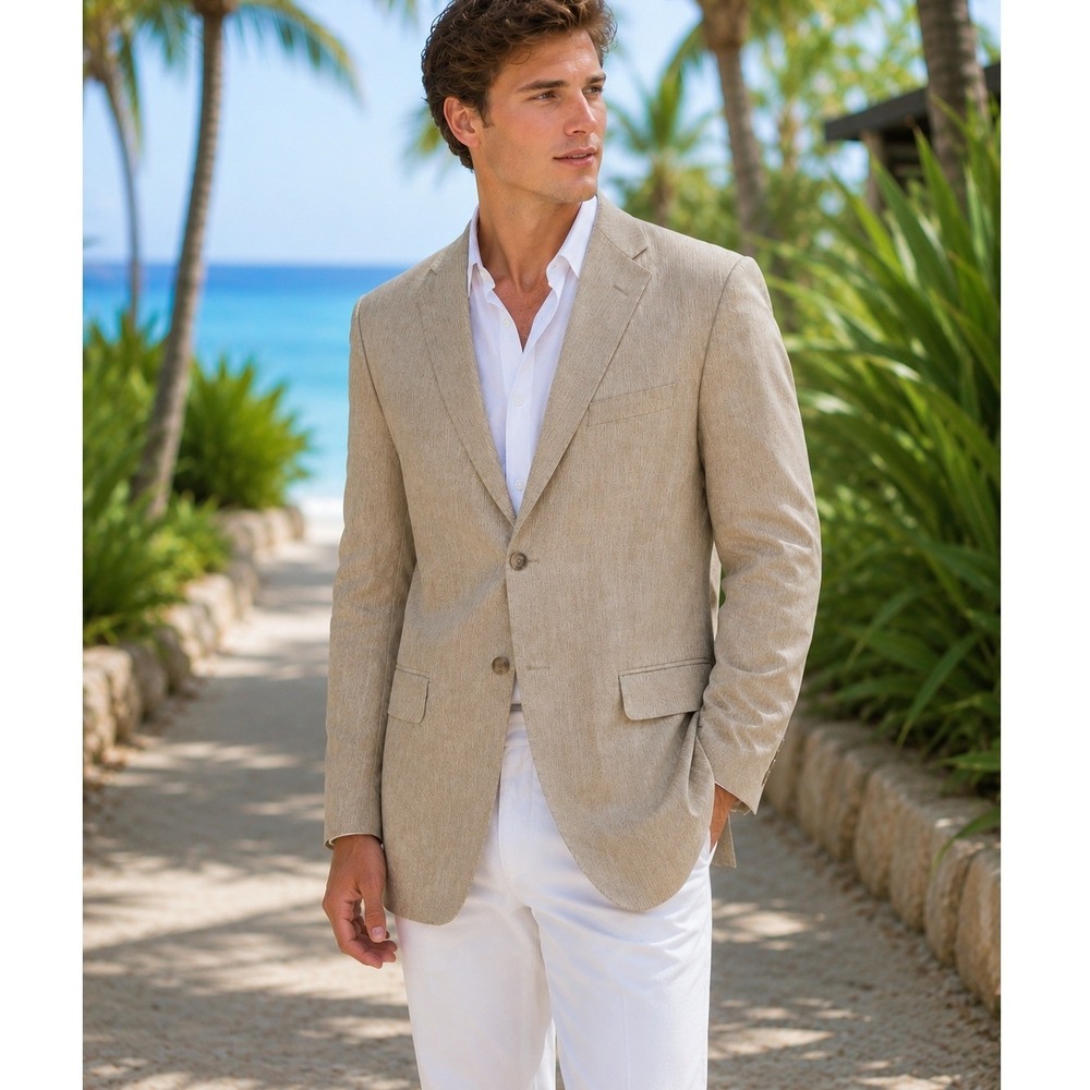 MARKS & SPENCER Collezione Baird McNutt Irish Linen Blazer Sport Coat Mens 40L